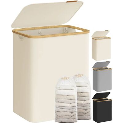 SONGMICS Panier à linge grande capacité, blanc crème - Panier à linge - Publicité SONGMICS Panier à linge grande capacité, blanc crème - Panier à linge - Publicité