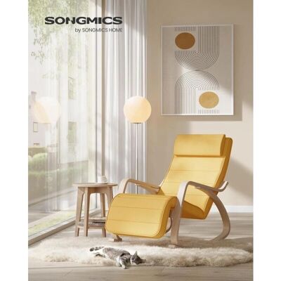 SONGMICS Birkenholz Schaukelstuhl - Verstellbarer Fußstütze - Wohnzimmer Möbel SONGMICS Birkenholz Schaukelstuhl - Verstellbarer Fußstütze - Wohnzimmer Möbel