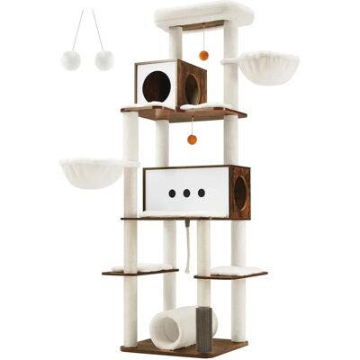 Arbre à chat Feandrea Brun Vintage 197cm - Jeu Multi-étages Arbre à chat Feandrea Brun Vintage 197cm - Jeu Multi-étages