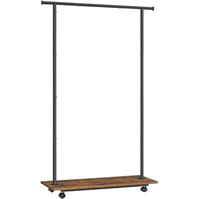 SONGMICS Kleiderständer mit Rollen und Ablage - rustikal braun/schwarz - 98.5 cm SONGMICS Kleiderständer mit Rollen und Ablage - rustikal braun/schwarz - 98.5 cm