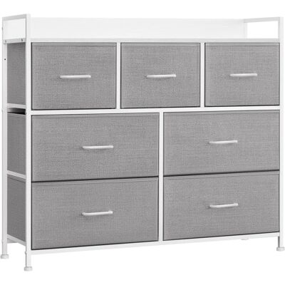 SONGMICS Dove Grey + Cloud White Fabric 7-Drawer Chest - Furniture SONGMICS Dove Grey + Cloud White Fabric 7-Drawer Chest - Furniture