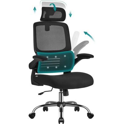 SONGMICS Ergonominen Toimistotuoli korkealla selkänojalla ja säädettävällä pään tuella - Toimistotuoli SONGMICS Ergonominen Toimistotuoli korkealla selkänojalla ja säädettävällä pään tuella - Toimistotuoli