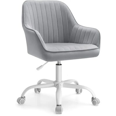 Chaise de Bureau Gris Velours Hauteur Réglable Chaise de Bureau Gris Velours Hauteur Réglable