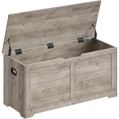VASAGLE Greige Storage Chest - Rustic Style Multi-purpose Bench & Blanket Box VASAGLE Greige Storage Chest - Rustic Style Multi-purpose Bench & Blanket Box