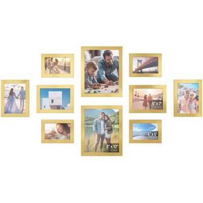 Ensemble de 10 cadres photo SONGMICS Or Clair - 8x10, 5x7, 4x6 - Publicité Ensemble de 10 cadres photo SONGMICS Or Clair - 8x10, 5x7, 4x6 - Publicité