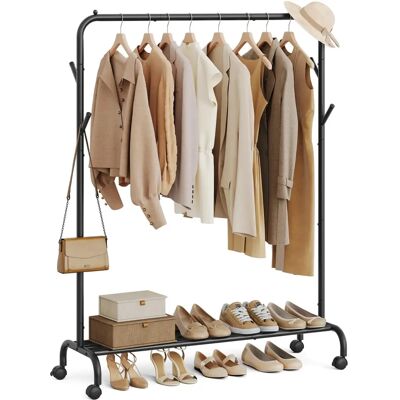 Supports pentru haine SONGMICS - 90 kg, cu roți, extensibil, stil industrial Supports pentru haine SONGMICS - 90 kg, cu roți, extensibil, stil industrial