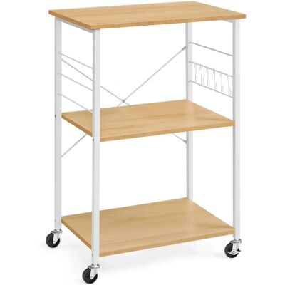 VASAGLE Kitchen Cart with 3 Tiers - Industrial Style, Rustic Brown VASAGLE Kitchen Cart with 3 Tiers - Industrial Style, Rustic Brown