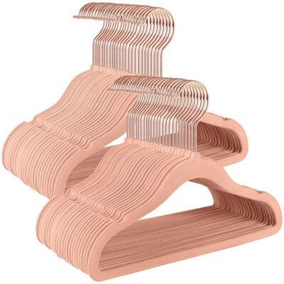 SONGMICS - Velvet Hangers 50 - Pink - Gold Hooks - Hangers - Publicité SONGMICS - Velvet Hangers 50 - Pink - Gold Hooks - Hangers - Publicité