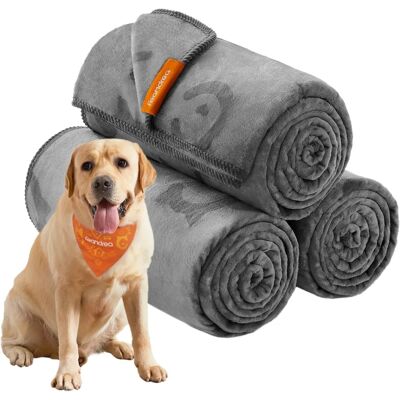 Manta para animais Feandrea - Conjunto de 3, Flanela, 60x40cm, Cinza ardósia Manta para animais Feandrea - Conjunto de 3, Flanela, 60x40cm, Cinza ardósia