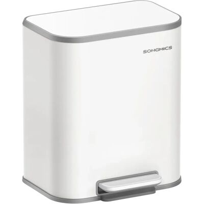 SONGMICS White 20L Kitchen Trash Bin - Kitchen Waste Bin SONGMICS White 20L Kitchen Trash Bin - Kitchen Waste Bin