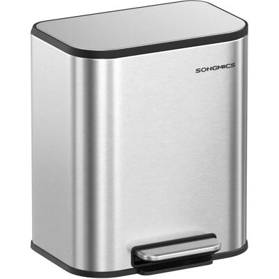 SONGMICS Metall Küchenmülleimer - 20L, Silber, Pedal SONGMICS Metall Küchenmülleimer - 20L, Silber, Pedal