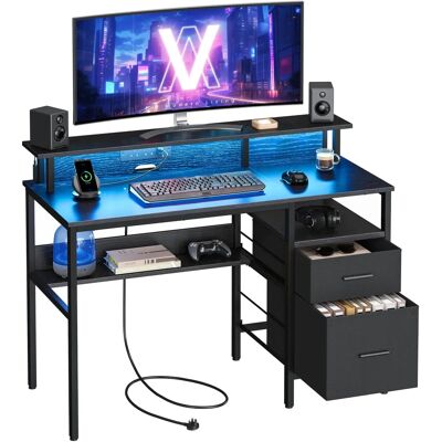 VASAGLE Schreibtisch mit LED-Lichtern, USB & Steckdosen - 120L cm VASAGLE Schreibtisch mit LED-Lichtern, USB & Steckdosen - 120L cm