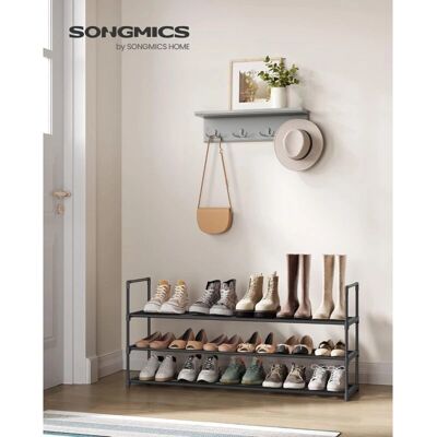 SONGMICS Schwarzes 3-Ebenen Schuhregal - Metall Schuh Organizer SONGMICS Schwarzes 3-Ebenen Schuhregal - Metall Schuh Organizer