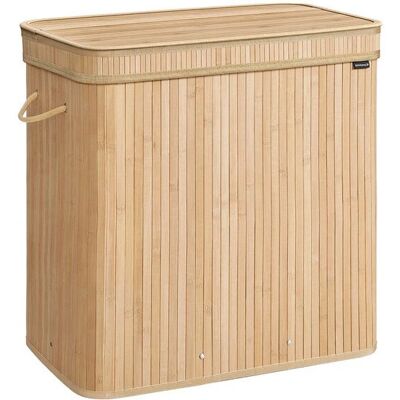 Panier à linge Songmics Modèle LCB062N01 Bambou - 150 L - Publicité Panier à linge Songmics Modèle LCB062N01 Bambou - 150 L - Publicité