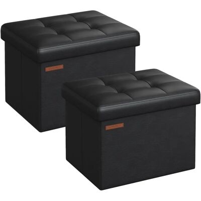 SONGMICS Schwarzes Klappbares Stauraum-Bank - Sitzbank SONGMICS Schwarzes Klappbares Stauraum-Bank - Sitzbank