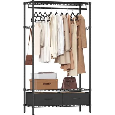 SONGMICS Kleiderständer mit Netzablage und Stoffschubladen - Kleiderständer SONGMICS Kleiderständer mit Netzablage und Stoffschubladen - Kleiderständer