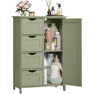 VASAGLE Gabinete de Baño - 4 Cajones, Estante Ajustable, 30x55x82 cm - Almacenamiento de Baño VASAGLE Gabinete de Baño - 4 Cajones, Estante Ajustable, 30x55x82 cm - Almacenamiento de Baño