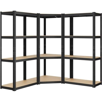 SONGMICS Modell: GLR056B03, GLR056E03 - Eckregal, Schweres Metall, Schwarz & Beige SONGMICS Modell: GLR056B03, GLR056E03 - Eckregal, Schweres Metall, Schwarz & Beige