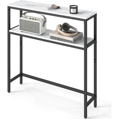 VASAGLE Console Marbre Blanc Encre Noire - Table Console - Publicité VASAGLE Console Marbre Blanc Encre Noire - Table Console - Publicité