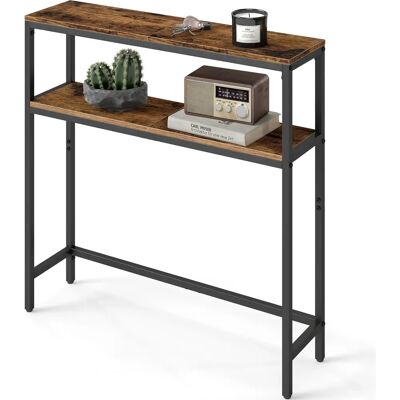 VASAGLE Tavolo console - 2 livelli, 80W, Marrone rustico & Nero inchiostro VASAGLE Tavolo console - 2 livelli, 80W, Marrone rustico & Nero inchiostro