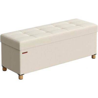 SONGMICS Fußhocker mit Stauraum - Cremeweiß - Hocker mit Stauraum SONGMICS Fußhocker mit Stauraum - Cremeweiß - Hocker mit Stauraum