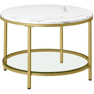 VASAGLE - Mesa de Centro - Imitation marble - Tempered glass shelf - Coffee Table VASAGLE - Mesa de Centro - Imitation marble - Tempered glass shelf - Coffee Table