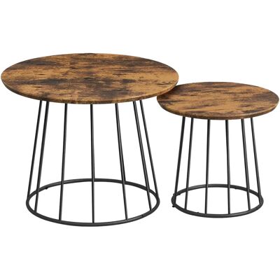 VASAGLE Marke Set aus 2 Runde Couchtische - Couchtische VASAGLE Marke Set aus 2 Runde Couchtische - Couchtische