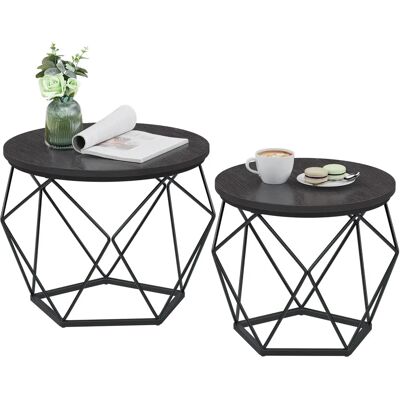 Masă de cafea VASAGLE - Gri cărbune, Negru cerneală, 60/50cm Diametru Masă de cafea VASAGLE - Gri cărbune, Negru cerneală, 60/50cm Diametru