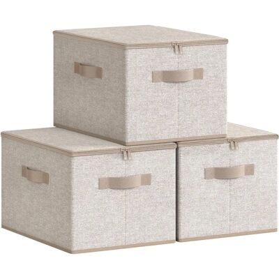 SONGMICS Storage Boxes - Set of 6, Slate Grey, Foldable, Clothes Organizer SONGMICS Storage Boxes - Set of 6, Slate Grey, Foldable, Clothes Organizer