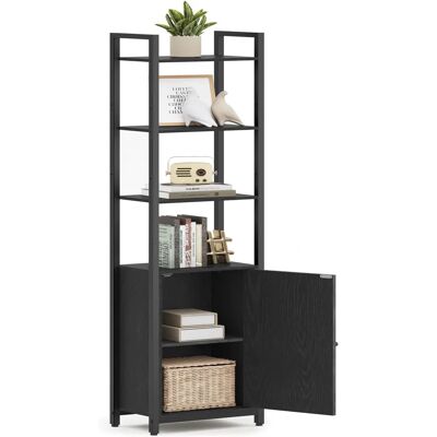 VASAGLE Modell LLS132B01 - Hohes 6-stöckiges Bücherregal mit Tür, Ebenholzschwarz & Tinten Schwarz VASAGLE Modell LLS132B01 - Hohes 6-stöckiges Bücherregal mit Tür, Ebenholzschwarz & Tinten Schwarz