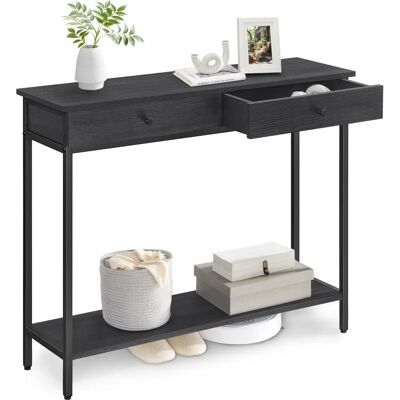 Tavolo console VASAGLE con 2 cassetti - Struttura in acciaio industriale Tavolo console VASAGLE con 2 cassetti - Struttura in acciaio industriale