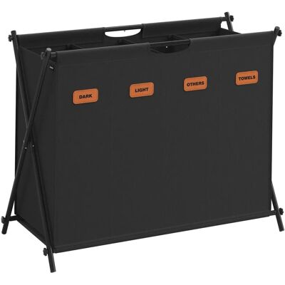 SONGMICS Laundry Hamper - 2 Sections, Ink Black - Laundry Basket SONGMICS Laundry Hamper - 2 Sections, Ink Black - Laundry Basket