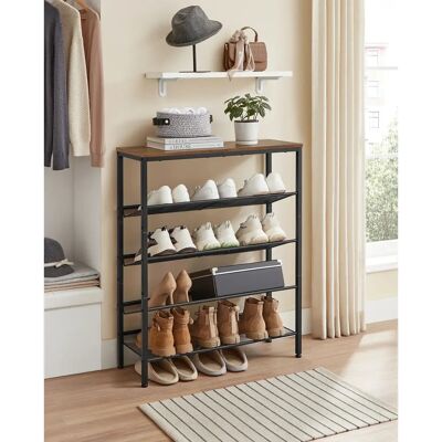VASAGLE LBS038B01 - honigbraun-schwarz - 5-stöckiges Schuhregal VASAGLE LBS038B01 - honigbraun-schwarz - 5-stöckiges Schuhregal