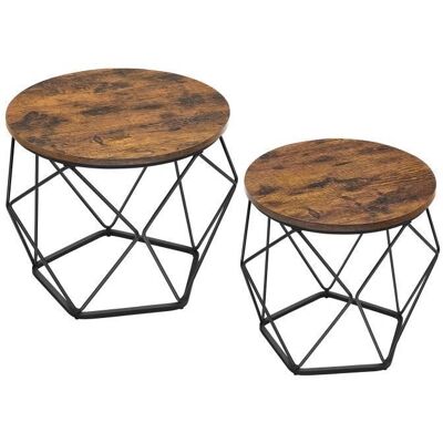 Sconto Couchtisch 2er-Set Valpacos Braun - Modern Industrial Look Sconto Couchtisch 2er-Set Valpacos Braun - Modern Industrial Look