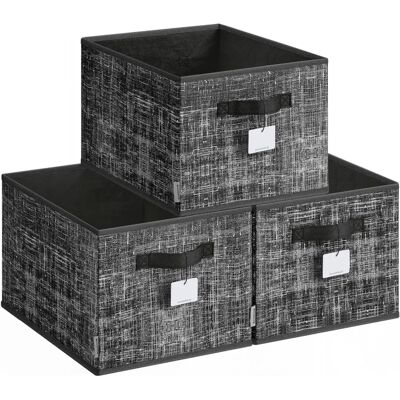 SONGMICS Storage Box Set - 3 Fabric Collapsible Baskets, 30x20x15 cm SONGMICS Storage Box Set - 3 Fabric Collapsible Baskets, 30x20x15 cm