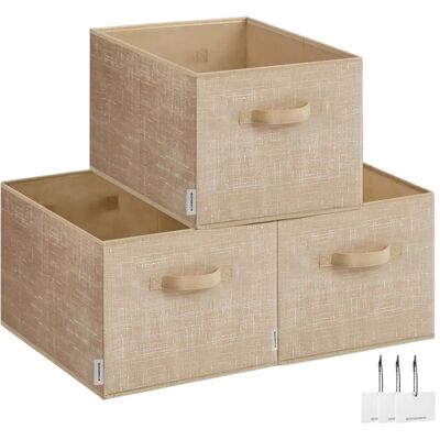 SONGMICS Aufbewahrungsboxen - Sandbeige - 40x30x24cm SONGMICS Aufbewahrungsboxen - Sandbeige - 40x30x24cm