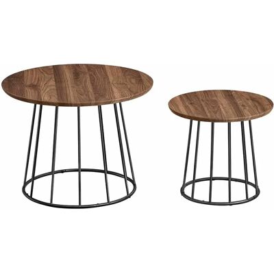 VASAGLE Couchtisch 2er Set - Modernes Design, Stahlgestell, runde Form VASAGLE Couchtisch 2er Set - Modernes Design, Stahlgestell, runde Form