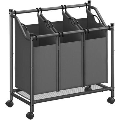 SONGMICS Laundry Sorter - 135L Slate Grey Trolley SONGMICS Laundry Sorter - 135L Slate Grey Trolley