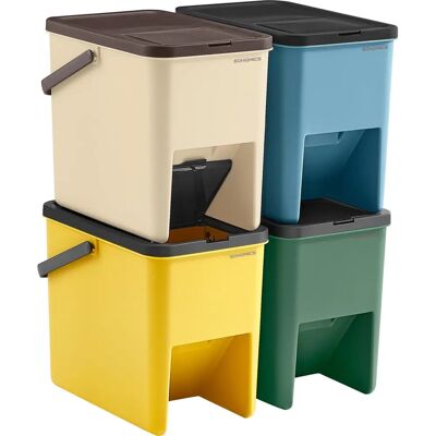 SONGMICS Marca Modelo - Contenedores de reciclaje apilables - Set de 20L para cocina SONGMICS Marca Modelo - Contenedores de reciclaje apilables - Set de 20L para cocina