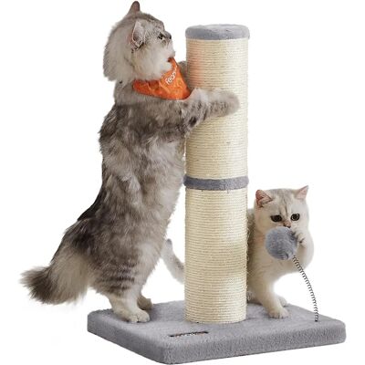 Feandrea Cat Scratching Post - 85 cm Tall, Dove Grey, Sisal, Spring Pompom Feandrea Cat Scratching Post - 85 cm Tall, Dove Grey, Sisal, Spring Pompom