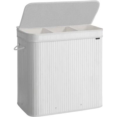SONGMICS Cloud White Laundry Basket - Removable Bamboo Lid, 150 L SONGMICS Cloud White Laundry Basket - Removable Bamboo Lid, 150 L