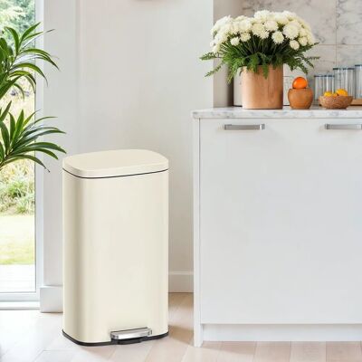 Poubelle à pédale de cuisine SONGMICS - Beige sable - 30 L - Publicité Poubelle à pédale de cuisine SONGMICS - Beige sable - 30 L - Publicité