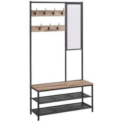 VASAGLE Porte-manteaux avec Rangement à Chaussures, Miroir, Banc - Meuble d'Entrée - Publicité VASAGLE Porte-manteaux avec Rangement à Chaussures, Miroir, Banc - Meuble d'Entrée - Publicité