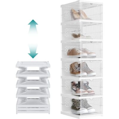 Boîtes à chaussures empilables SONGMICS blanches et transparentes - Rangement à chaussures - Publicité Boîtes à chaussures empilables SONGMICS blanches et transparentes - Rangement à chaussures - Publicité
