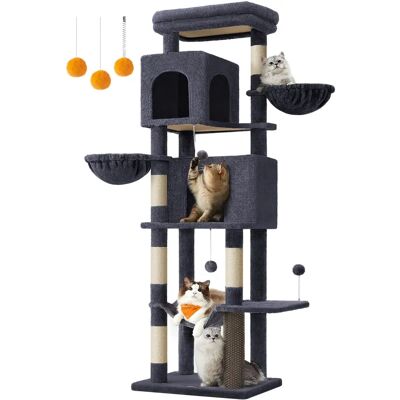 Feandrea Cat Tree - 175cm Tall, 5 Scratching Posts, Dark Grey Feandrea Cat Tree - 175cm Tall, 5 Scratching Posts, Dark Grey
