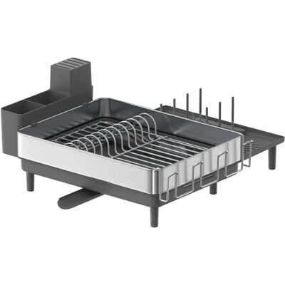 SONGMICS Silver Grey Expandable Stainless Steel Dish Drainer Rack - Dish Drainer SONGMICS Silver Grey Expandable Stainless Steel Dish Drainer Rack - Dish Drainer