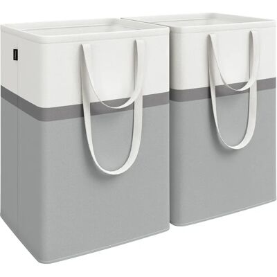 SONGMICS Taubengrau Wäschekörbe - 2 Stk, 75 L SONGMICS Taubengrau Wäschekörbe - 2 Stk, 75 L