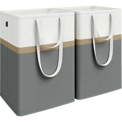 SONGMICS Slate Grey Laundry Hampers Set of 2 - Laundry Basket SONGMICS Slate Grey Laundry Hampers Set of 2 - Laundry Basket