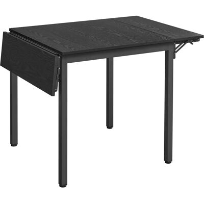 VASAGLE Table extensible industriel, Noir Boisé + Noir D'encre - Table à manger VASAGLE Table extensible industriel, Noir Boisé + Noir D'encre - Table à manger