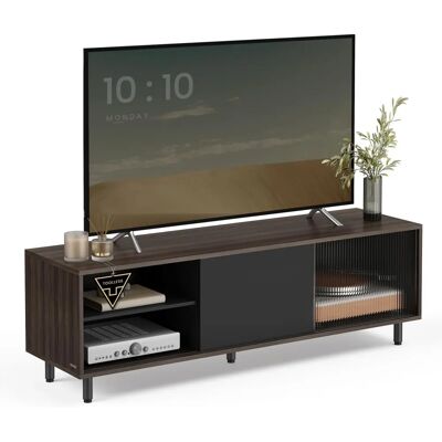 VASAGLE TV-Schrank - Modern 60 Zoll TV-Möbel Ash Braun Schwarz VASAGLE TV-Schrank - Modern 60 Zoll TV-Möbel Ash Braun Schwarz